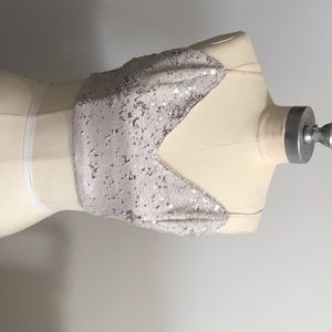 Pale Pink Sequin Tank Crop Top 👻 Halloween Costume